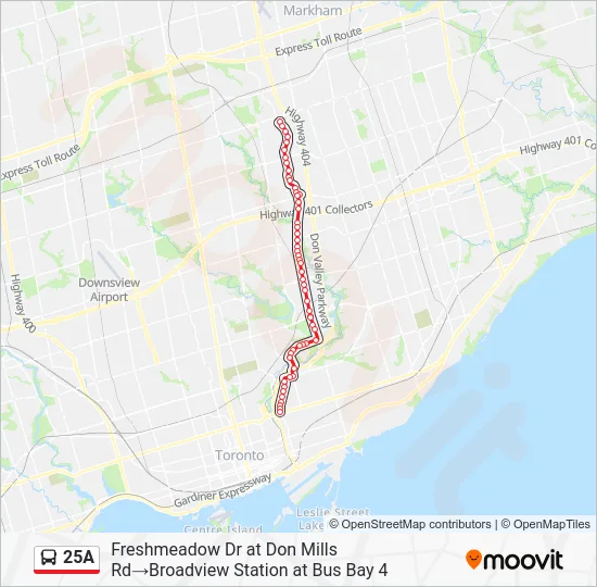 25A Bus Line Map