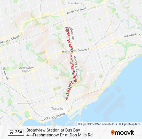 25A Bus Line Map