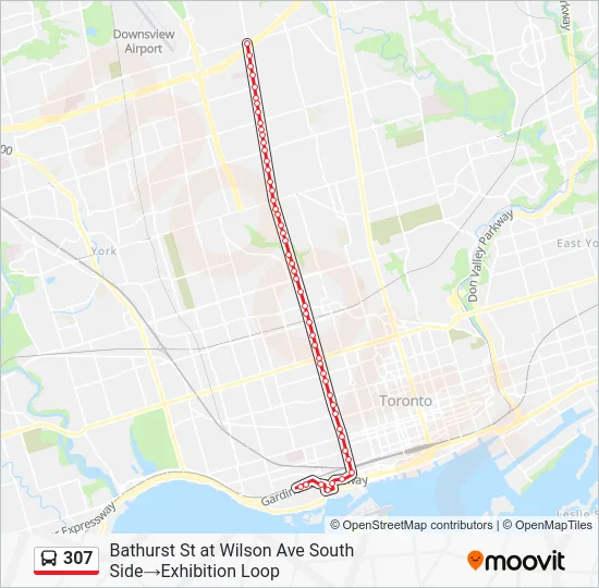 307 Bus Line Map
