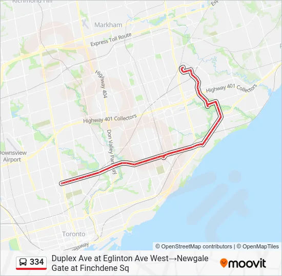 334 Route: Schedules, Stops & Maps - Duplex Ave at Eglinton Ave West‎→ ...