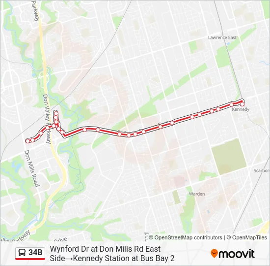 34B Bus Line Map