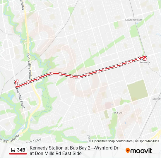 34B Bus Line Map