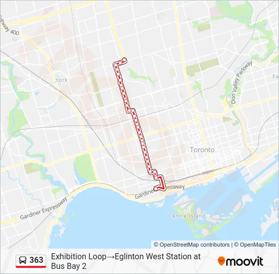 363 Bus Line Map