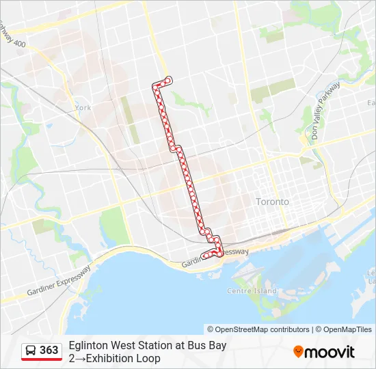 363 Bus Line Map