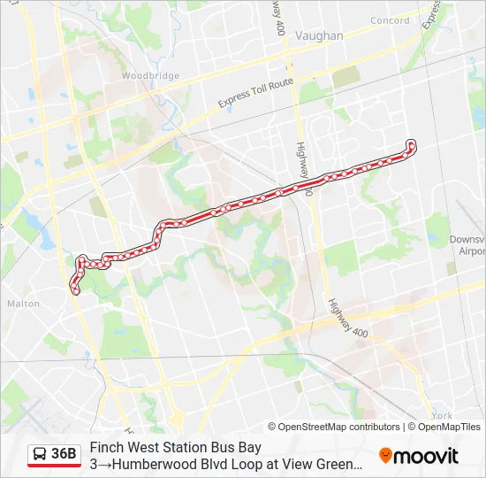 36B Bus Line Map