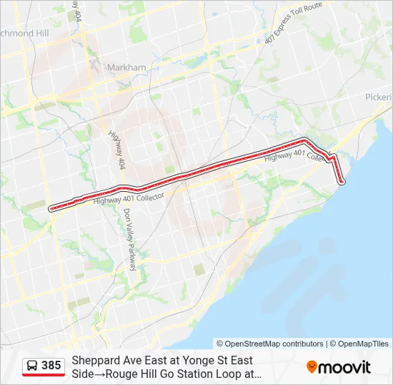 385 Route: Schedules, Stops & Maps - Sheppard Ave East at Yonge St East ...