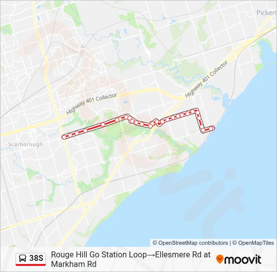 38S Route: Schedules, Stops & Maps - Rouge Hill Go Station Loop‎→ ...