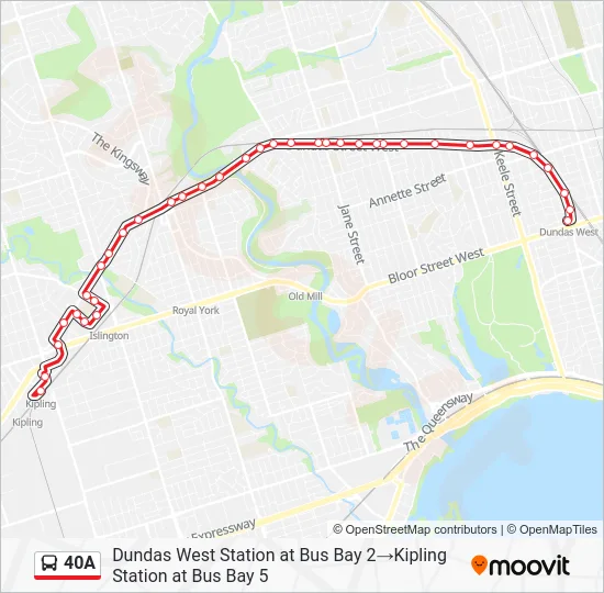 40A Bus Line Map