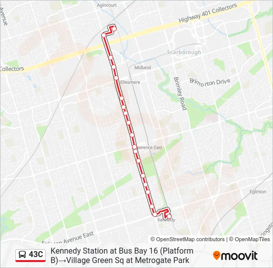 43C Bus Line Map