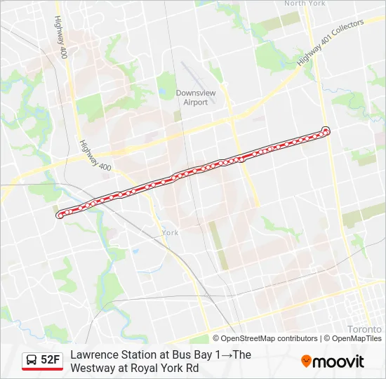 52F Bus Line Map
