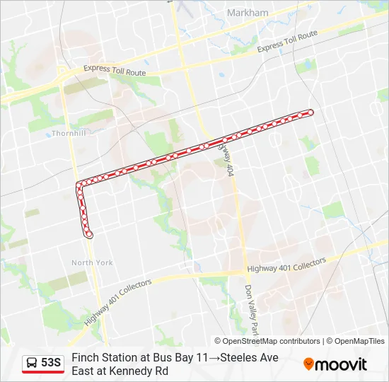 53S Bus Line Map