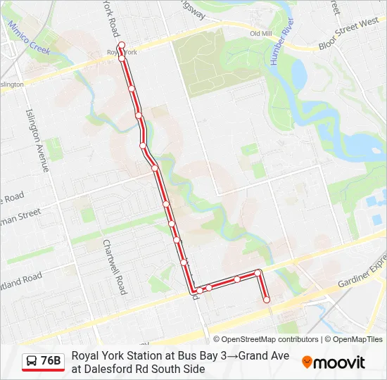 76B Route: Schedules, Stops & Maps - Royal York Station at Bus Bay 3‎→ ...