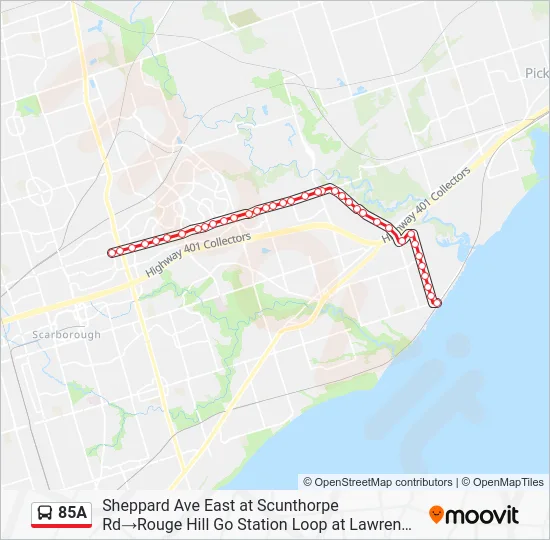 85A Bus Line Map