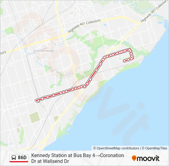 86D Bus Line Map