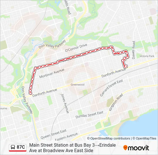 87C Bus Line Map