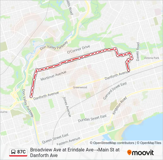 87C Bus Line Map