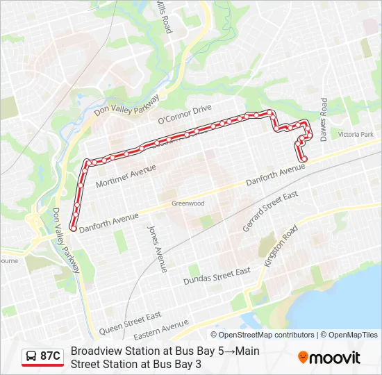 87C Bus Line Map