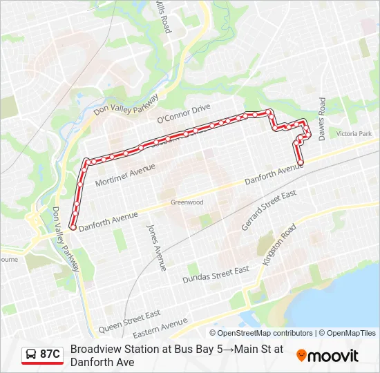 87C Bus Line Map