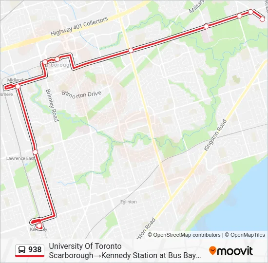 938 Bus Line Map