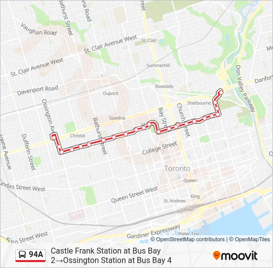 94A Bus Line Map