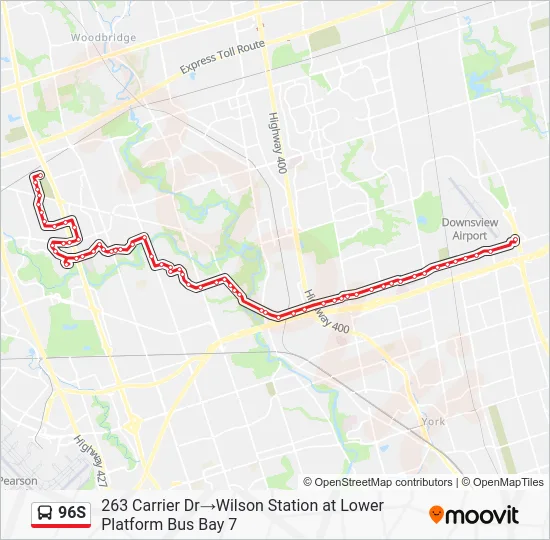 96S Bus Line Map
