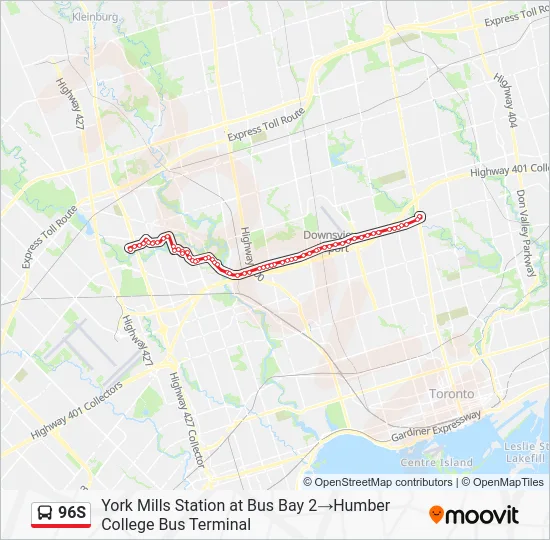 96S Bus Line Map