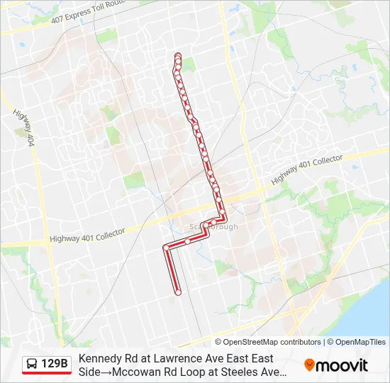 129B Route: Schedules, Stops & Maps - Kennedy Rd at Lawrence Ave East ...