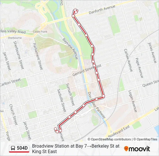 504D Bus Line Map