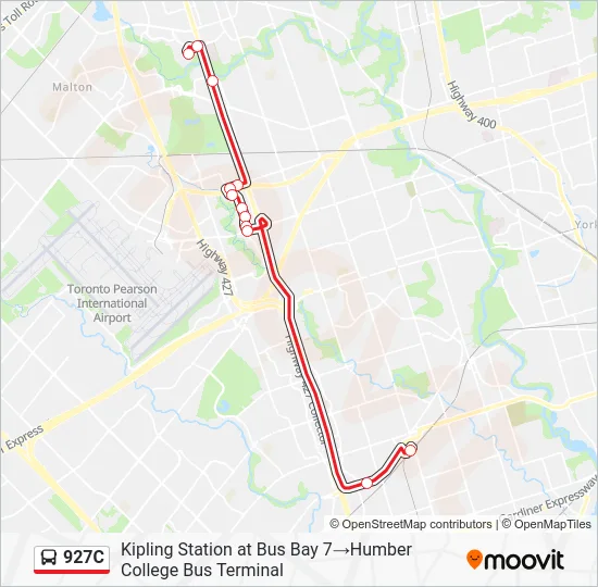 927C Bus Line Map