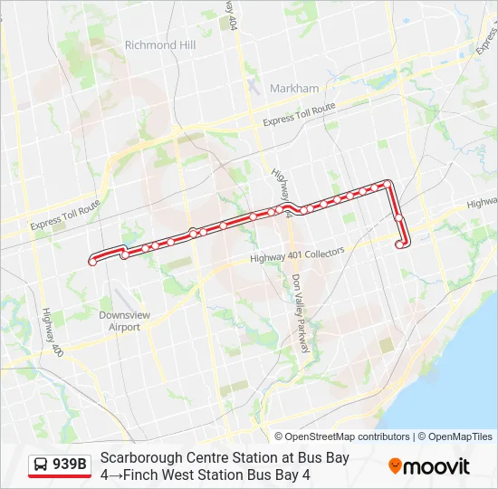 939B Bus Line Map
