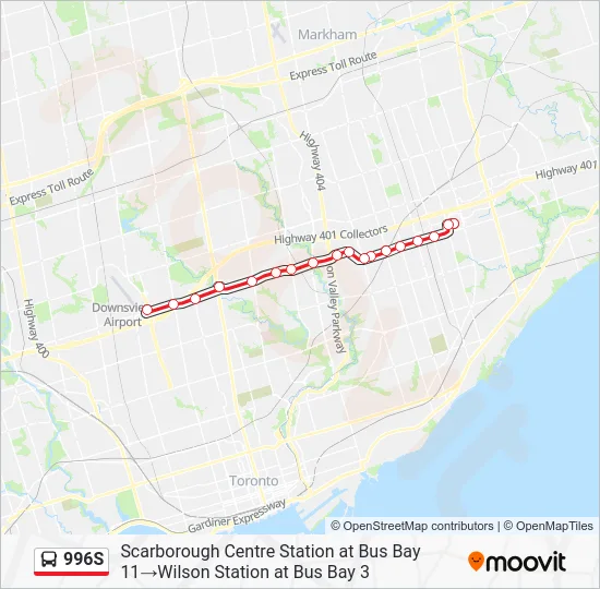 996S Bus Line Map