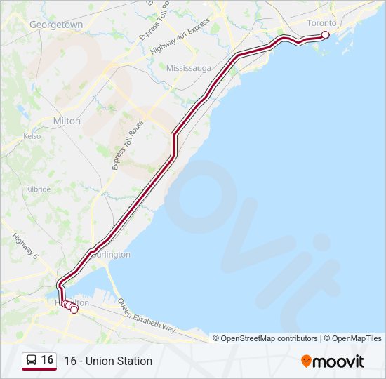 16 Bus Line Map