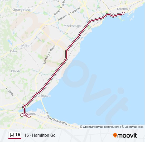 16 Bus Line Map