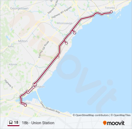 18 bus Line Map