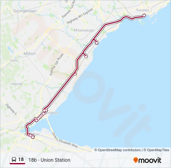 18 Bus Line Map