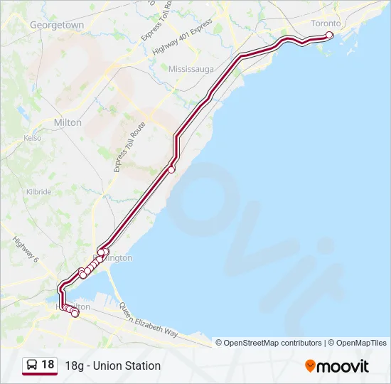 18 Bus Line Map