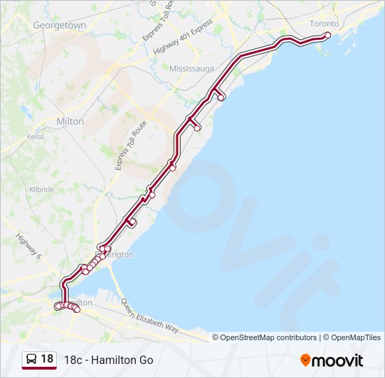 18 Bus Line Map
