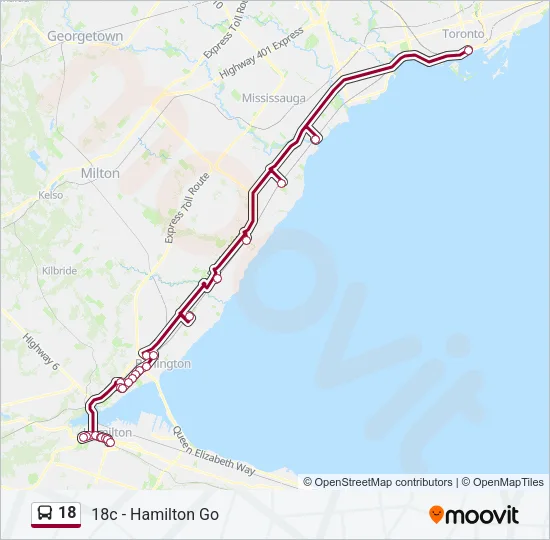 18 Bus Line Map