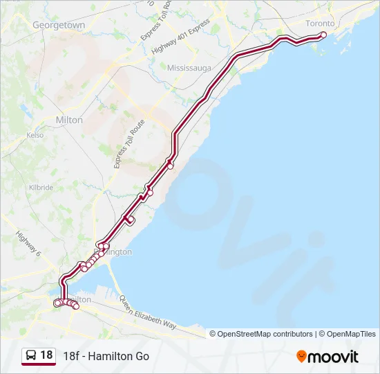 18 Bus Line Map