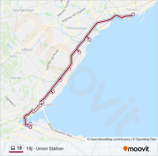 18 Bus Line Map