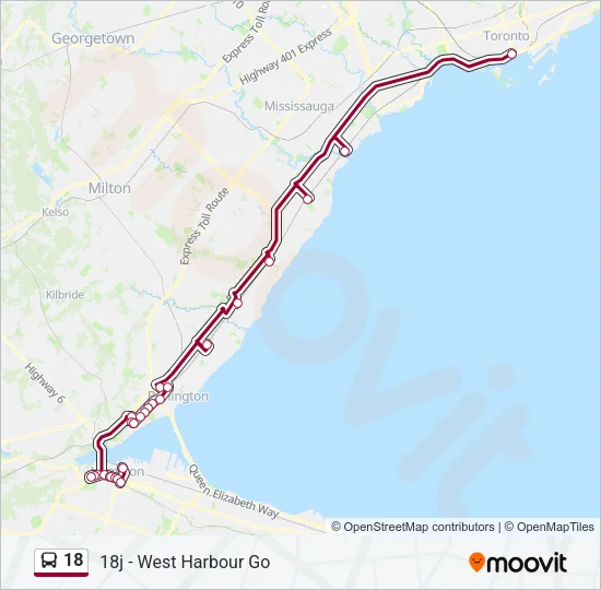 18 Bus Line Map