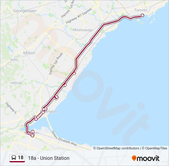 18 Bus Line Map