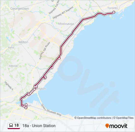 18 Bus Line Map