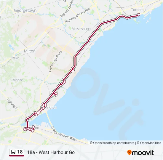 18 Bus Line Map