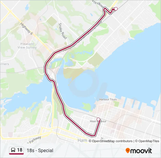 18 Bus Line Map