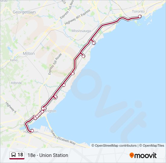 18 Bus Line Map