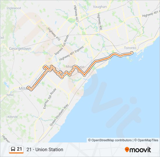 21 Bus Line Map