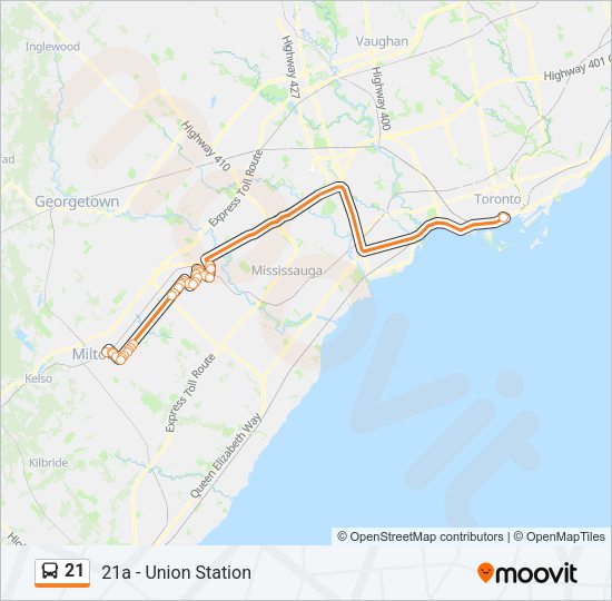 21 Bus Line Map