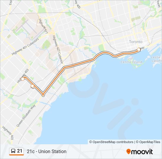 21 Bus Line Map