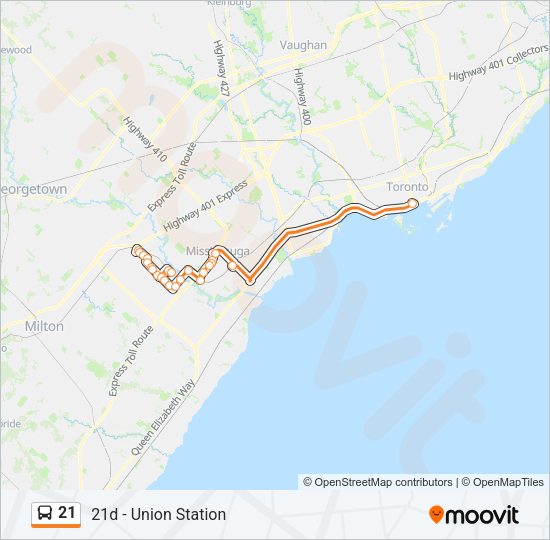 21 Bus Line Map